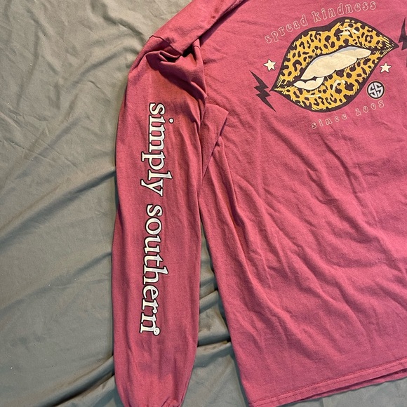 Simply Southern Spread Kindness Gimme Some Sugar Leopard Lips Long Sleeve Large - Picture 3 of 6